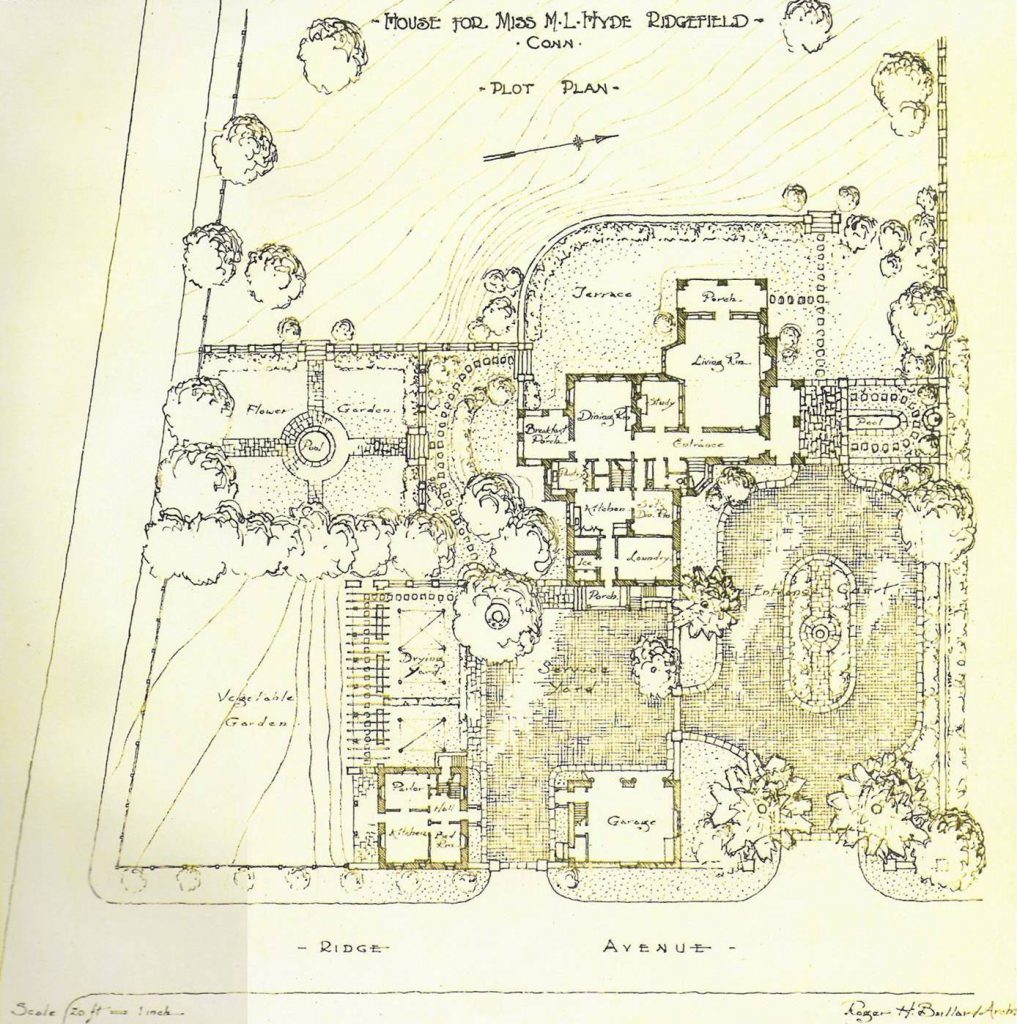 Plot plan for Hyde residence in Ridgefield