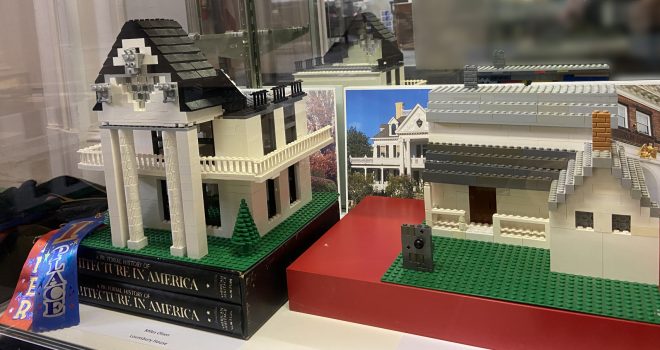 LEGO sculptures of local buildings